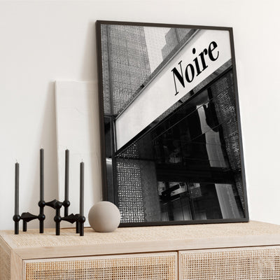 Niore Entrance B&W - Art Print, Poster, Stretched Canvas or Framed Wall Art Prints, shown framed in a room