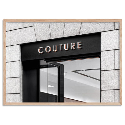 Couture Entrance Landscape B&W - Art Print, Poster, Stretched Canvas, or Framed Wall Art Print, shown in a natural timber frame