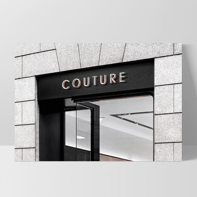 Couture Entrance Landscape B&W - Art Print, Poster, Stretched Canvas, or Framed Wall Art Print, shown as a stretched canvas or poster without a frame
