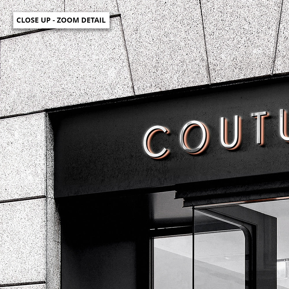 Couture Entrance Landscape B&W - Art Print, Poster, Stretched Canvas or Framed Wall Art, Close up View of Print Resolution