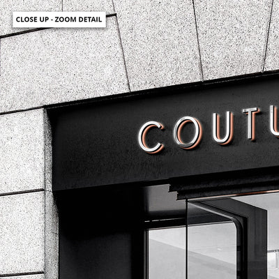 Couture Entrance Landscape B&W - Art Print, Poster, Stretched Canvas or Framed Wall Art, Close up View of Print Resolution