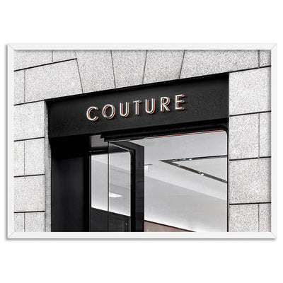 Couture Entrance Landscape B&W - Art Print, Poster, Stretched Canvas, or Framed Wall Art Print, shown in a white frame