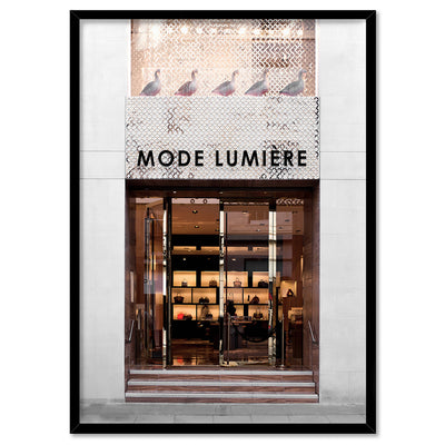 Mode Lumiere Entrance  - Art Print, Poster, Stretched Canvas, or Framed Wall Art Print, shown in a black frame