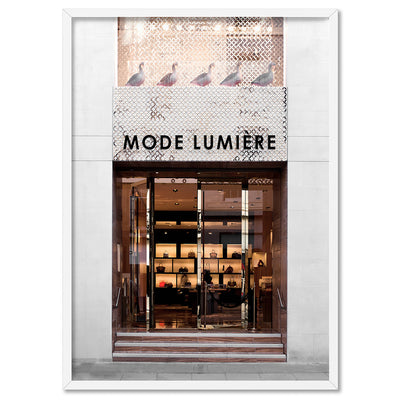 Mode Lumiere Entrance  - Art Print, Poster, Stretched Canvas, or Framed Wall Art Print, shown in a white frame