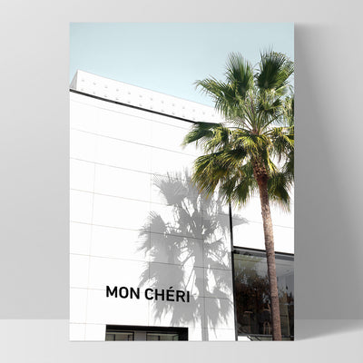 Mon Cheri Rodeo Drive - Art Print, Poster, Stretched Canvas, or Framed Wall Art Print, shown as a stretched canvas or poster without a frame