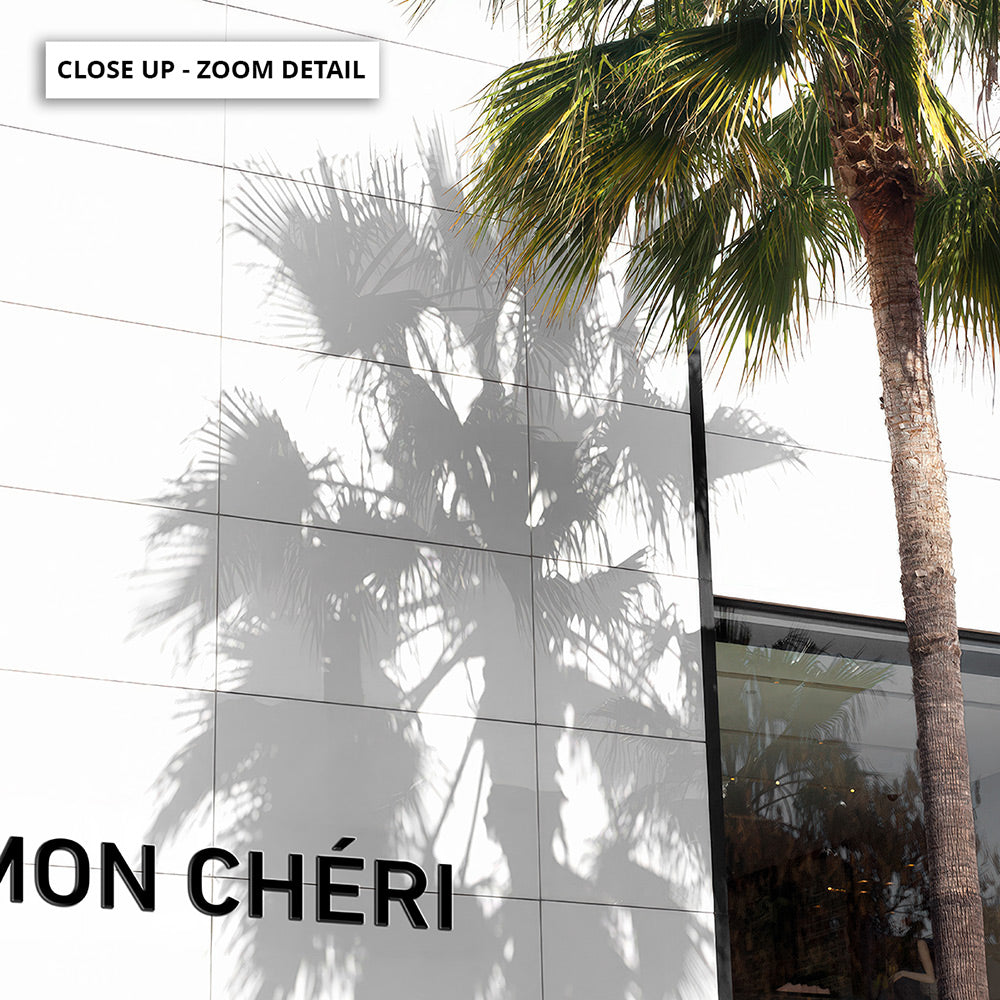 Mon Cheri Rodeo Drive - Art Print, Poster, Stretched Canvas or Framed Wall Art, Close up View of Print Resolution