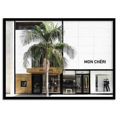 Mon Cheri Drive in Landscape - Art Print, Poster, Stretched Canvas, or Framed Wall Art Print, shown in a black frame