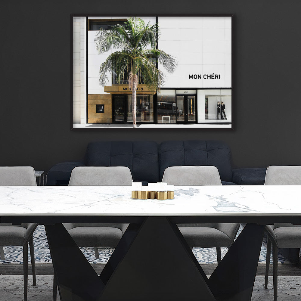 Mon Cheri Drive in Landscape - Art Print, Poster, Stretched Canvas or Framed Wall Art Prints, shown framed in a room