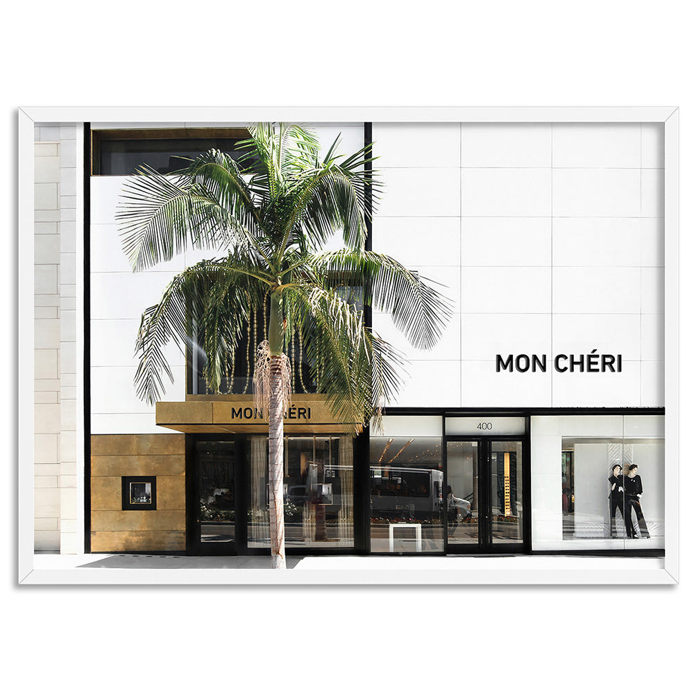 Mon Cheri Drive in Landscape - Art Print, Poster, Stretched Canvas, or Framed Wall Art Print, shown in a white frame