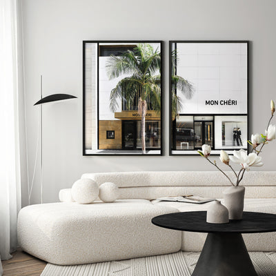 Mon Cheri Rodeo Drive III - Art Print, Poster, Stretched Canvas or Framed Wall Art, shown framed in a home interior space