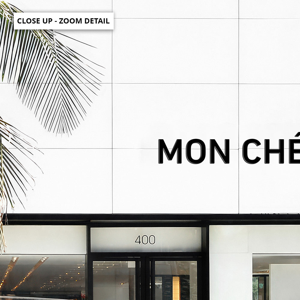 Mon Cheri Rodeo Drive III - Art Print, Poster, Stretched Canvas or Framed Wall Art, Close up View of Print Resolution