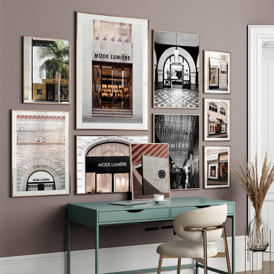 Mon Cheri Rue Cambon - Art Print, Poster, Stretched Canvas or Framed Wall Art, shown framed in a home interior space