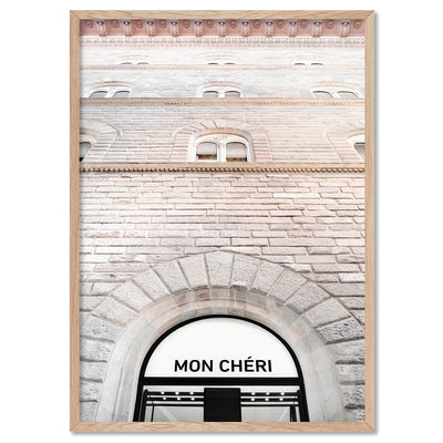 Mon Cheri Arches - Art Print, Poster, Stretched Canvas, or Framed Wall Art Print, shown in a natural timber frame