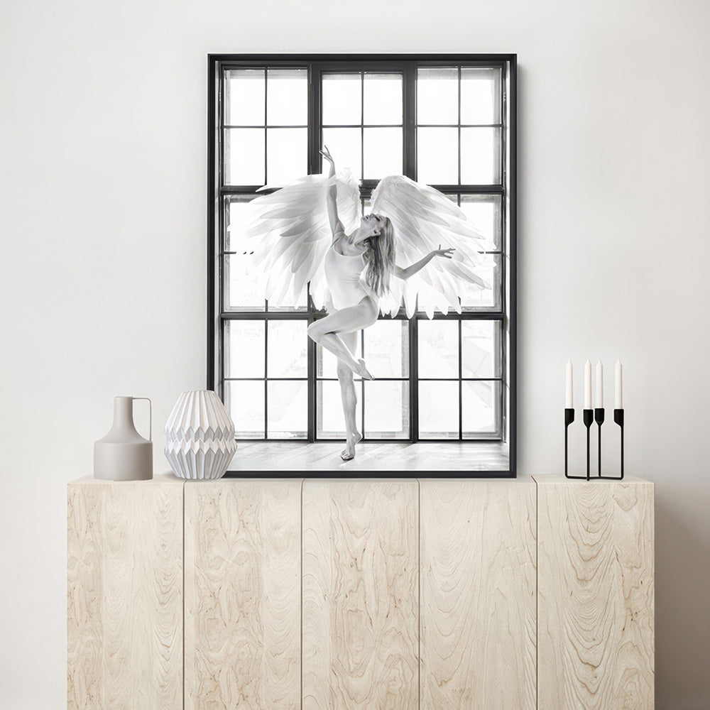 Wings of Light II - Art Print, Poster, Stretched Canvas or Framed Wall Art Prints, shown framed in a room