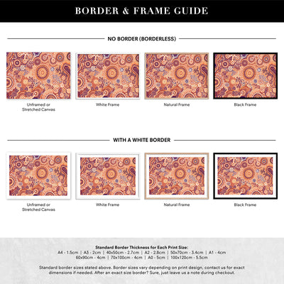 Burnt Radiance in Terracotta  - Art Print by Leah Cummins, Poster, Stretched Canvas or Framed Wall Art, Showing White , Black, Natural Frame Colours, No Frame (Unframed) or Stretched Canvas, and With or Without White Borders