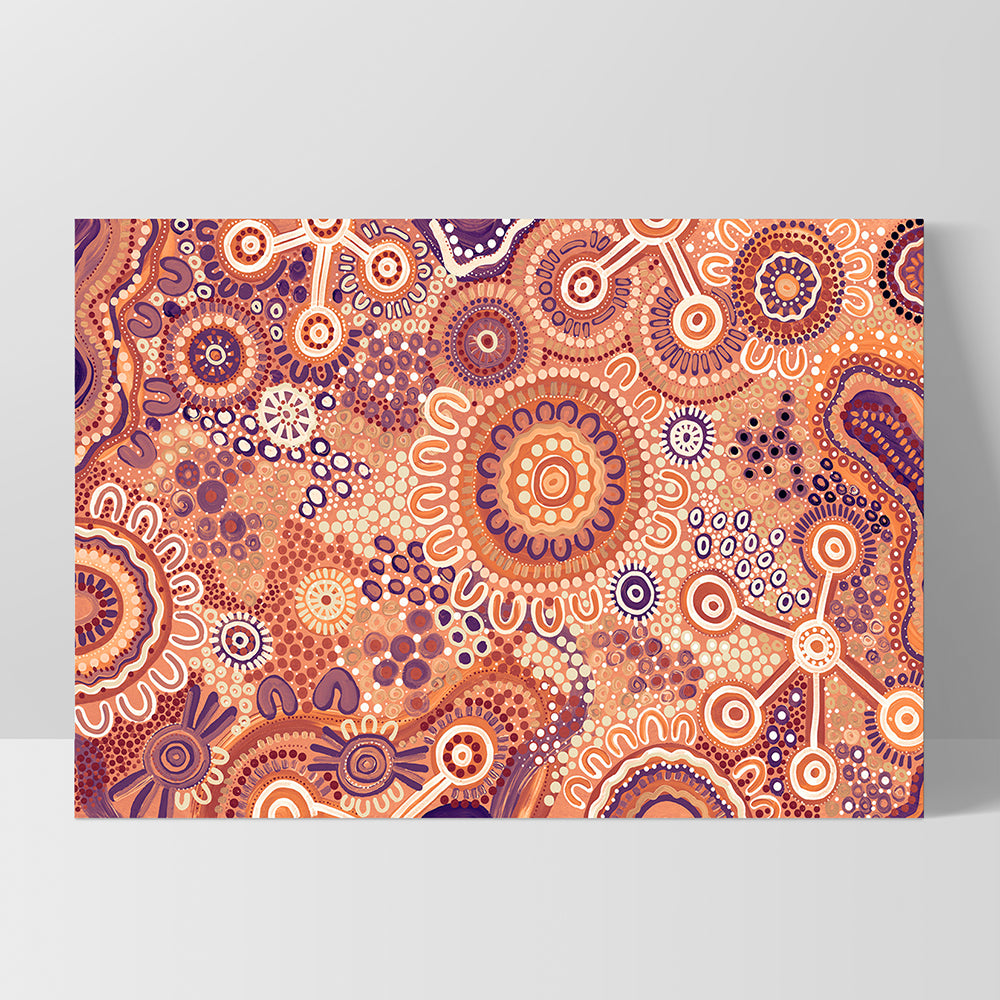 Burnt Radiance in Terracotta  - Art Print by Leah Cummins, Poster, Stretched Canvas, or Framed Wall Art Print, shown as a stretched canvas or poster without a frame