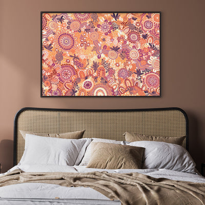 Flourishing in Terracotta  - Art Print by Leah Cummins, Poster, Stretched Canvas or Framed Wall Art Prints, shown framed in a room