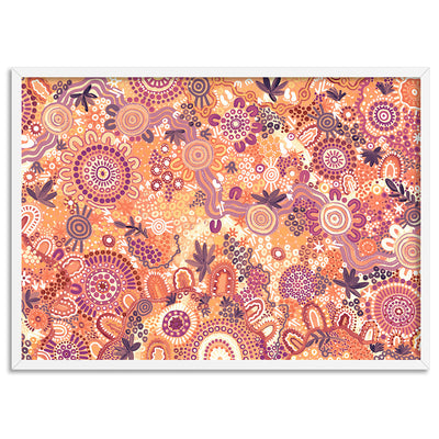 Flourishing in Terracotta  - Art Print by Leah Cummins, Poster, Stretched Canvas, or Framed Wall Art Print, shown in a white frame