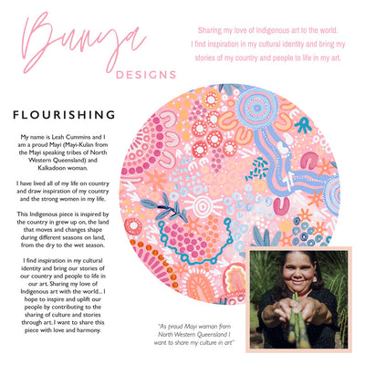 Flourishing in Rainbow  - Art Print by Leah Cummins, Poster, Stretched Canvas or Framed Wall Art, Close up View of Print Resolution