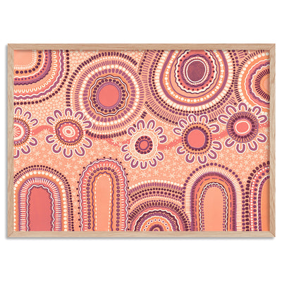 Journey in Terracotta  - Art Print by Leah Cummins, Poster, Stretched Canvas, or Framed Wall Art Print, shown in a natural timber frame