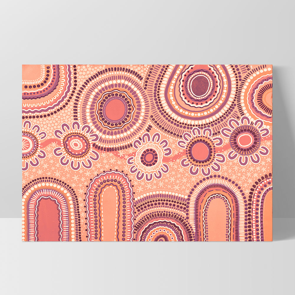 Journey in Terracotta  - Art Print by Leah Cummins, Poster, Stretched Canvas, or Framed Wall Art Print, shown as a stretched canvas or poster without a frame