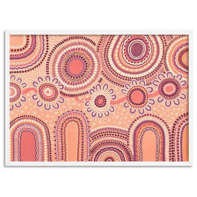 Journey in Terracotta  - Art Print by Leah Cummins, Poster, Stretched Canvas, or Framed Wall Art Print, shown in a white frame