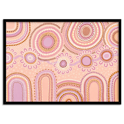 Journey in Pastels  - Art Print by Leah Cummins, Poster, Stretched Canvas, or Framed Wall Art Print, shown in a black frame