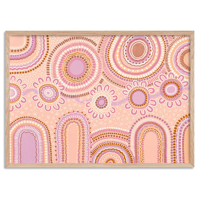 Journey in Pastels  - Art Print by Leah Cummins, Poster, Stretched Canvas, or Framed Wall Art Print, shown in a natural timber frame