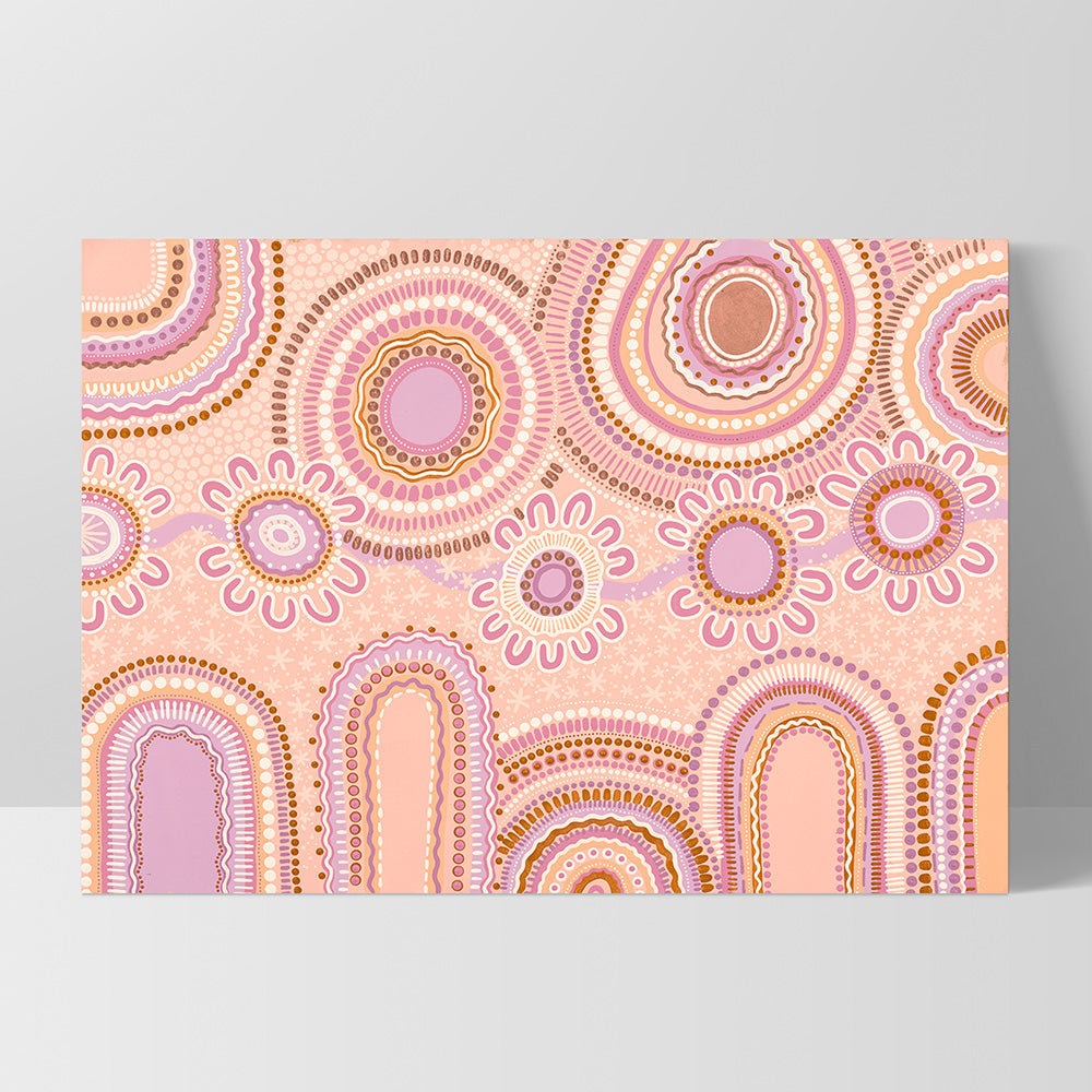 Journey in Pastels  - Art Print by Leah Cummins, Poster, Stretched Canvas, or Framed Wall Art Print, shown as a stretched canvas or poster without a frame