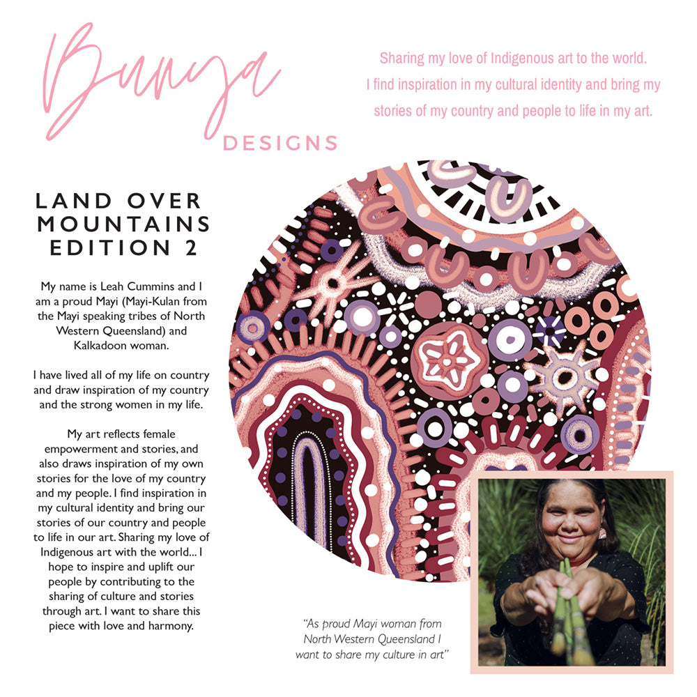 Land Over Mountains - Art Print by Leah Cummins, Poster, Stretched Canvas or Framed Wall Art, Close up View of Print Resolution