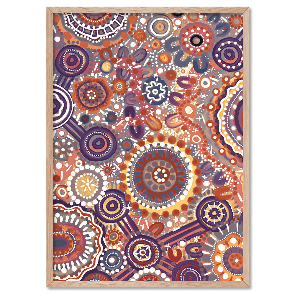 Spirit of the Land - Art Print by Leah Cummins, Poster, Stretched Canvas, or Framed Wall Art Print, shown in a natural timber frame