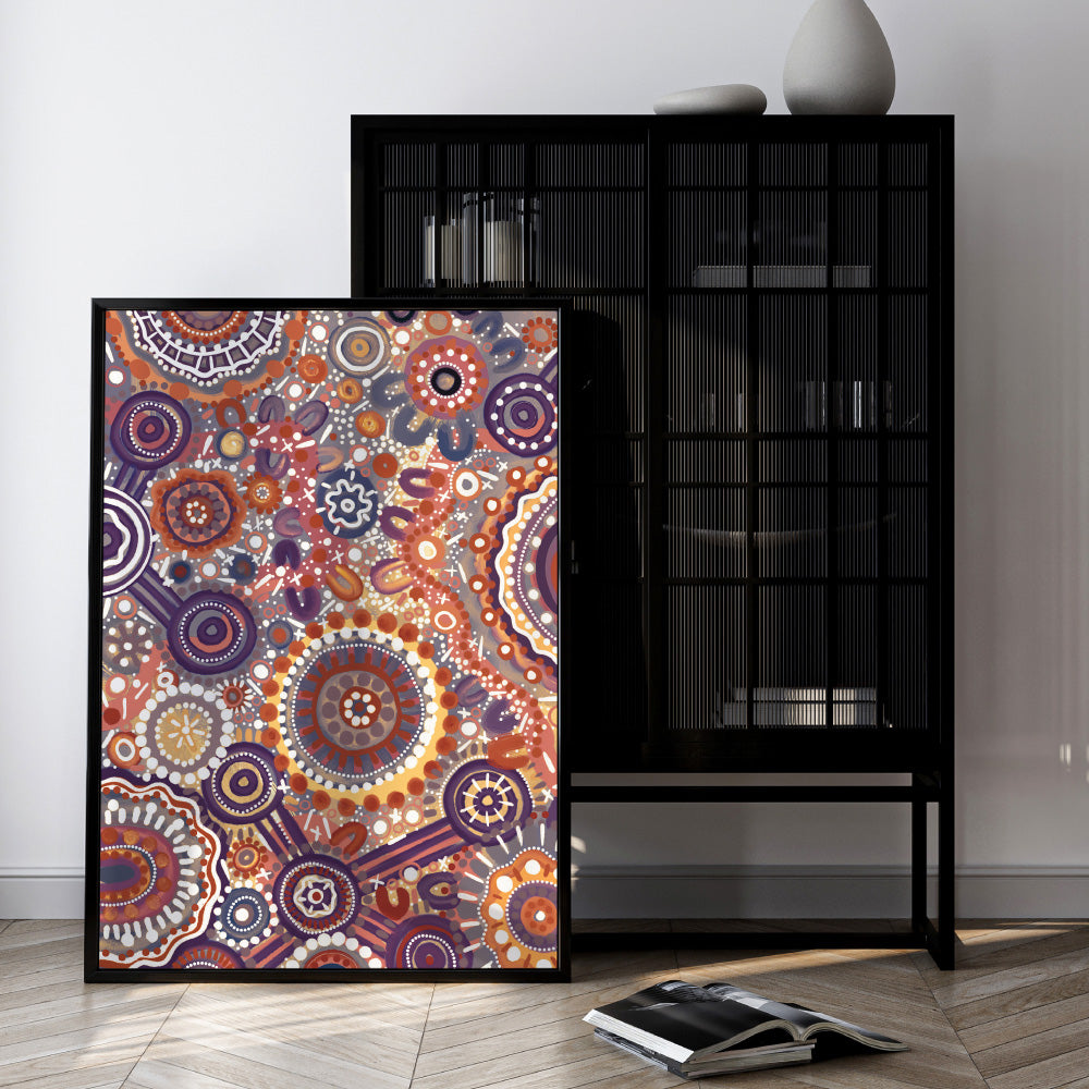 Spirit of the Land - Art Print by Leah Cummins, Poster, Stretched Canvas or Framed Wall Art Prints, shown framed in a room