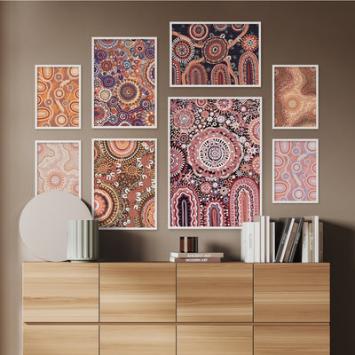 Spirit of the Land at Night - Art Print by Leah Cummins, Poster, Stretched Canvas or Framed Wall Art, shown framed in a home interior space