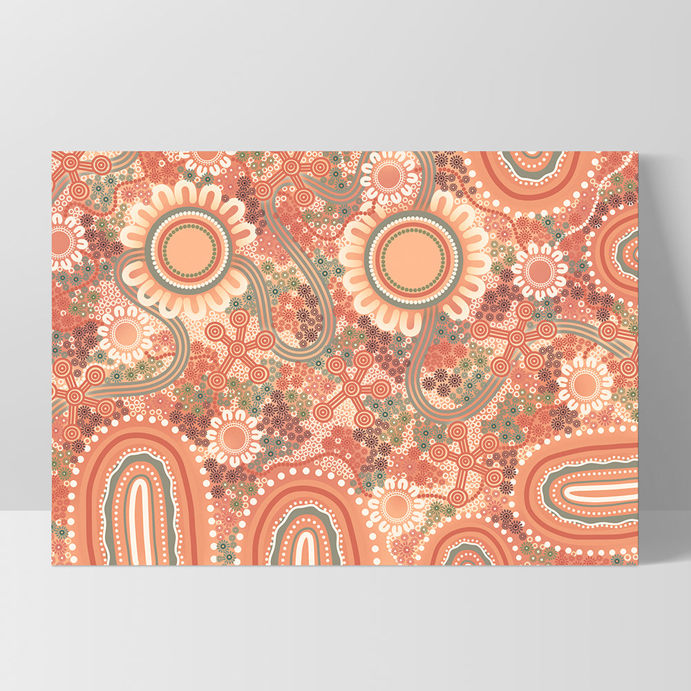 Blooming Edition 1 Orange - Art Print by Leah Cummins, Poster, Stretched Canvas, or Framed Wall Art Print, shown as a stretched canvas or poster without a frame