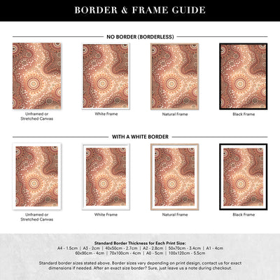 Blooming Edition 2 Brown - Art Print by Leah Cummins, Poster, Stretched Canvas or Framed Wall Art, Showing White , Black, Natural Frame Colours, No Frame (Unframed) or Stretched Canvas, and With or Without White Borders