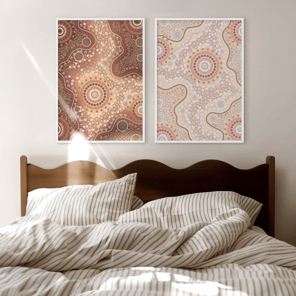 Blooming Edition 2 Brown - Art Print by Leah Cummins, Poster, Stretched Canvas or Framed Wall Art, shown framed in a home interior space