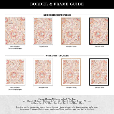 Blooming Edition 2 Neutral - Art Print by Leah Cummins, Poster, Stretched Canvas or Framed Wall Art, Showing White , Black, Natural Frame Colours, No Frame (Unframed) or Stretched Canvas, and With or Without White Borders