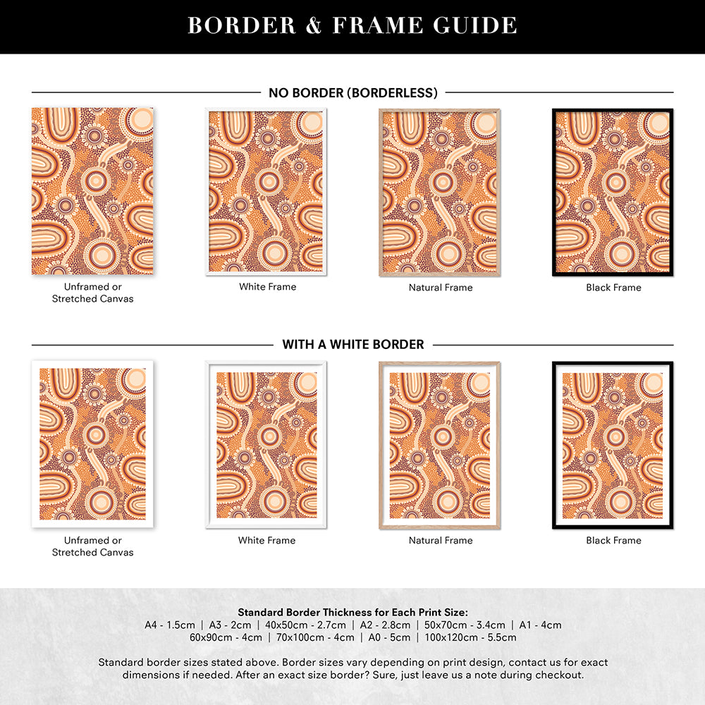 Blooming Land Edition 1 Brown - Art Print by Leah Cummins, Poster, Stretched Canvas or Framed Wall Art, Showing White , Black, Natural Frame Colours, No Frame (Unframed) or Stretched Canvas, and With or Without White Borders