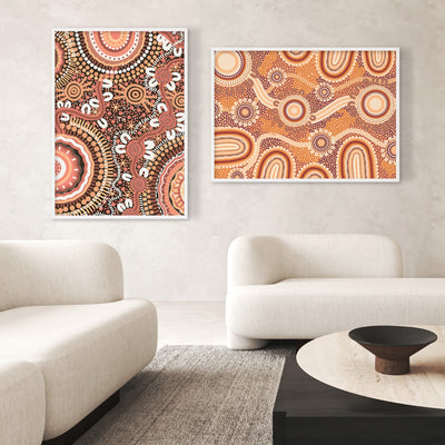 Blooming Land Edition 1 Brown - Art Print by Leah Cummins, Poster, Stretched Canvas or Framed Wall Art, shown framed in a home interior space