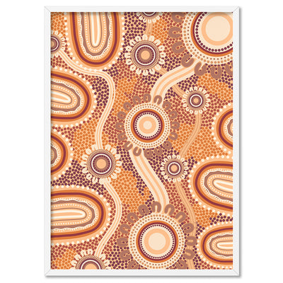 Blooming Land Edition 1 Brown - Art Print by Leah Cummins, Poster, Stretched Canvas, or Framed Wall Art Print, shown in a white frame