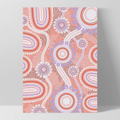 Blooming Land Edition 1 Pink / Purple - Art Print by Leah Cummins, Poster, Stretched Canvas, or Framed Wall Art Print, shown as a stretched canvas or poster without a frame