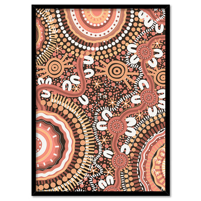 Boomara - Art Print by Leah Cummins, Poster, Stretched Canvas, or Framed Wall Art Print, shown in a black frame