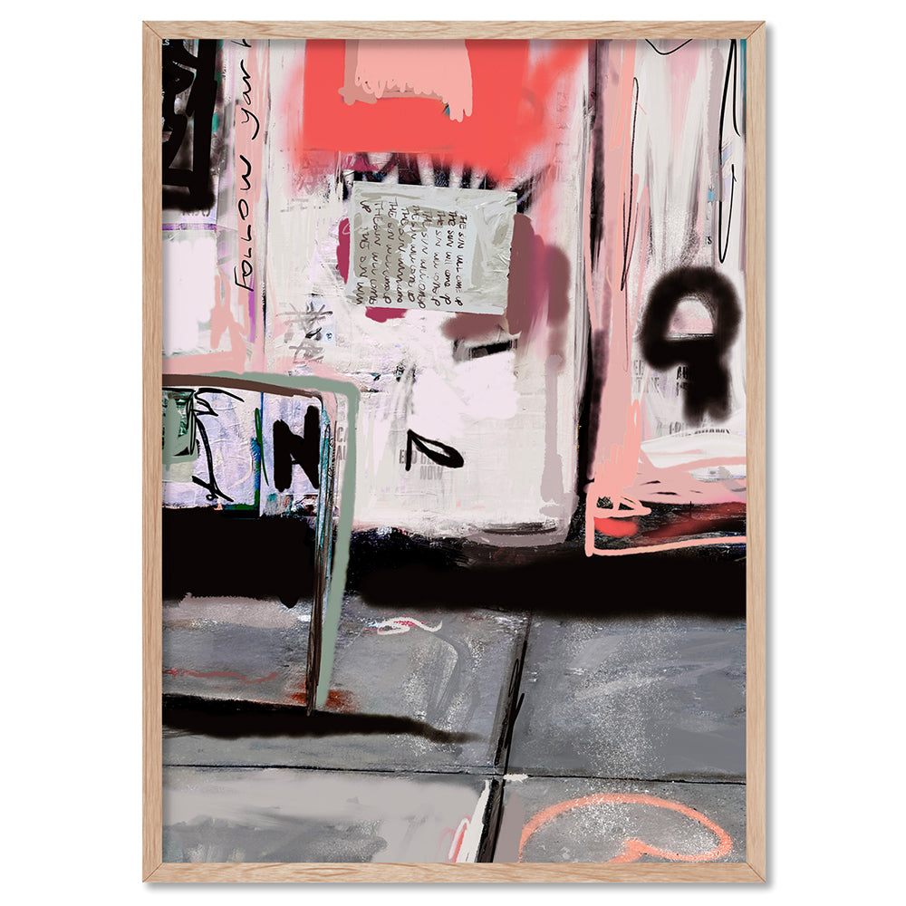 47th Ave NYC - Art Print by Nicole Schafter, Poster, Stretched Canvas, or Framed Wall Art Print, shown in a natural timber frame