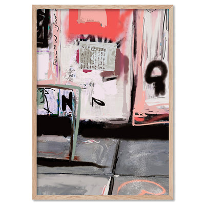 47th Ave NYC - Art Print by Nicole Schafter, Poster, Stretched Canvas, or Framed Wall Art Print, shown in a natural timber frame