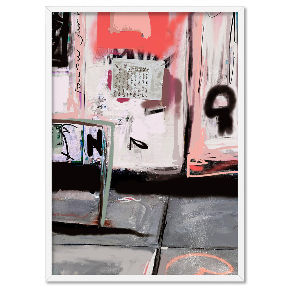 47th Ave NYC - Art Print by Nicole Schafter, Poster, Stretched Canvas, or Framed Wall Art Print, shown in a white frame