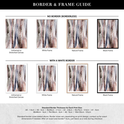 Borders II - Art Print by Nicole Schafter, Poster, Stretched Canvas or Framed Wall Art, Showing White , Black, Natural Frame Colours, No Frame (Unframed) or Stretched Canvas, and With or Without White Borders