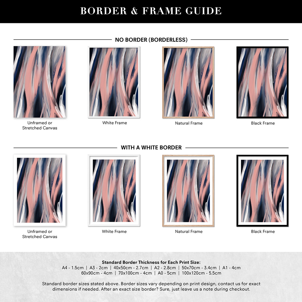 Borders III - Art Print by Nicole Schafter, Poster, Stretched Canvas or Framed Wall Art, Showing White , Black, Natural Frame Colours, No Frame (Unframed) or Stretched Canvas, and With or Without White Borders