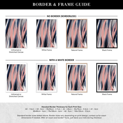 Borders III - Art Print by Nicole Schafter, Poster, Stretched Canvas or Framed Wall Art, Showing White , Black, Natural Frame Colours, No Frame (Unframed) or Stretched Canvas, and With or Without White Borders