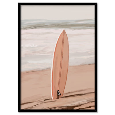 Just Surf - Art Print by Nicole Schafter, Poster, Stretched Canvas, or Framed Wall Art Print, shown in a black frame