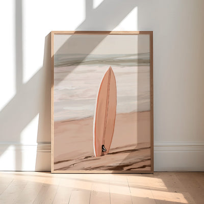 Just Surf - Art Print by Nicole Schafter, Poster, Stretched Canvas or Framed Wall Art Prints, shown framed in a room